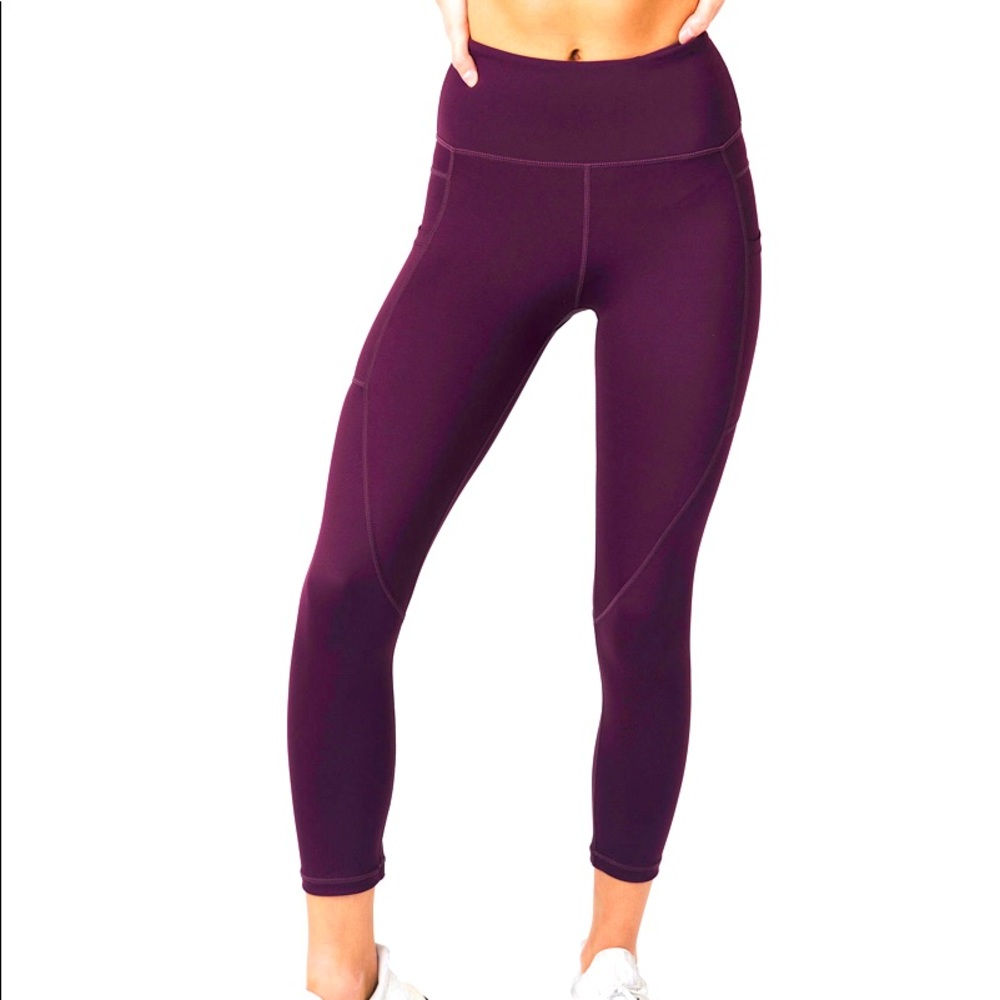 Zyia Active Plum Pocket LightnTight Hi-Rise Capri